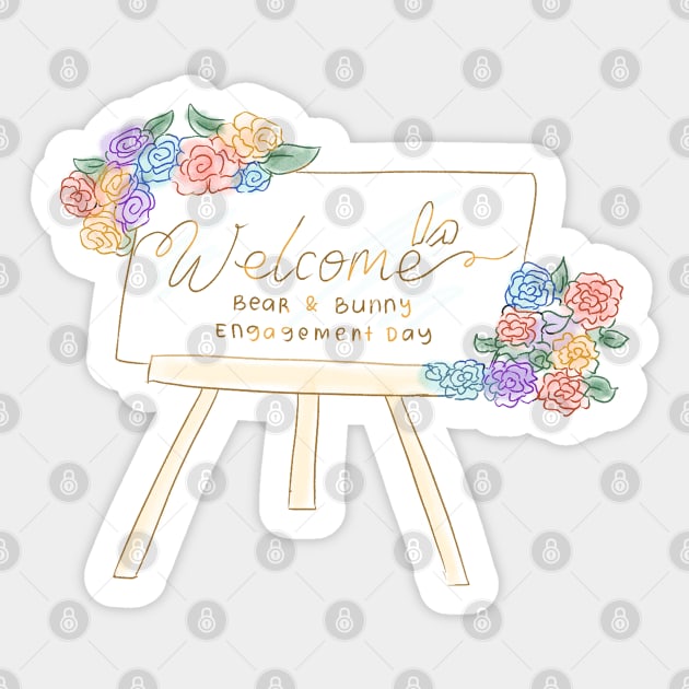 welcome engagement sign | Bunniesmee Sticker by GambarGrace